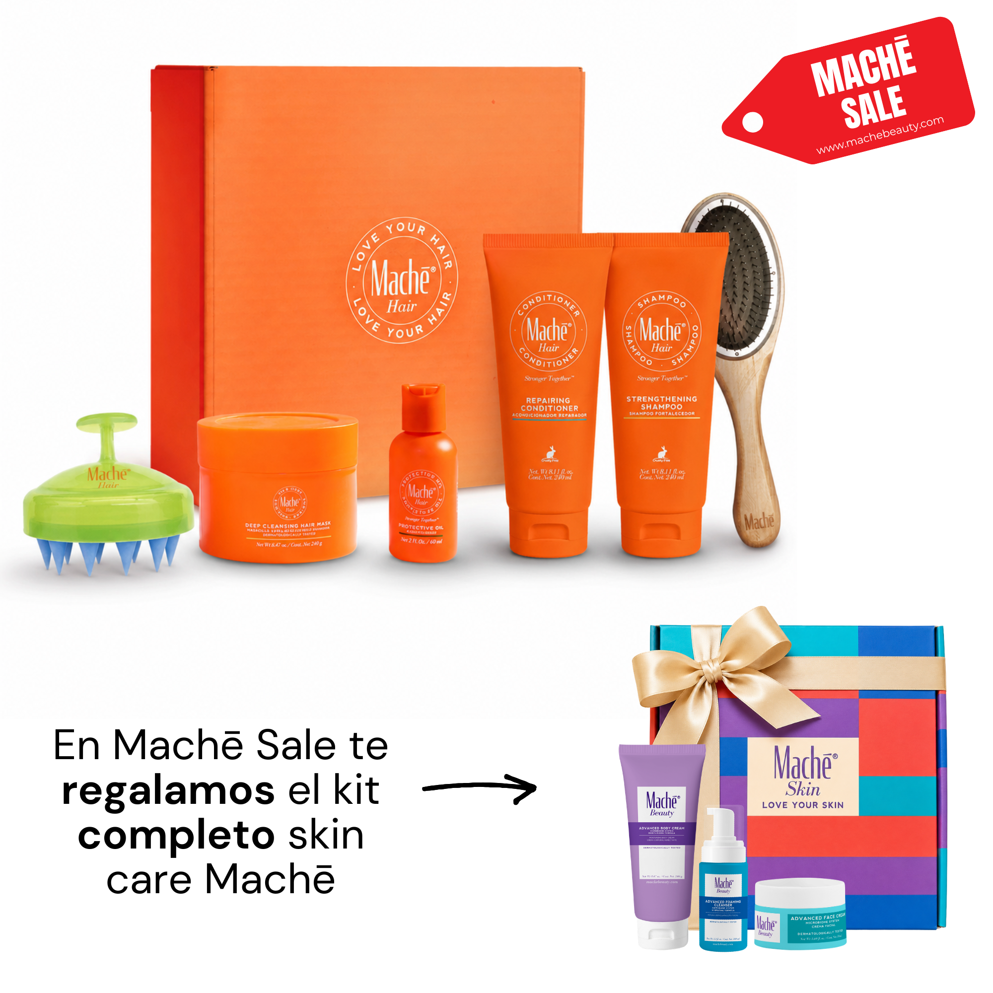 Kit Machē Full Hair Routine | El ritual que restaura, purifica y renueva tu cabello desde la raíz